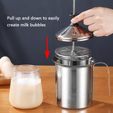 1pc 400/800ML Manual Milk Frother Foam Maker Stainless Steel Thickened Double Mesh Cream Milkshake Coffee Cappuccino Beater