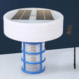 Chlorine-Free Solar Copper Pool Ionizer - 85% Less Chlorine, Auto Switch RGB Night Light, Up to 35000 Gal
