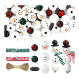 150Pcs 16Mm 20Mm Christmas Print Wood Beads For Decor DIY Craft Supplies Easy Install
