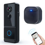 Wireless Video Doorbell Camera with Chime Ringer - Smart AI Human Detection, 2.4G WiFi, 2-Way Audio, 1080P HD, Night Vision