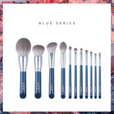 Makeup brush-The Sky Blue 11pcs super soft fiber makeup brushes set-high quality face&eye cosmetic pens-synthetic hair