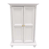 1:12 Dollhouse Miniature Furniture - White Wooden Wardrobe Cabinet, Realistic Model, European Style