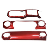 Center Console Panel Dashboard Cover Trim for Jeep Wrangler JL 2018-2021/ Gladiator JT 2020 Accessories (Red)