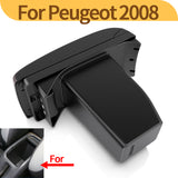Peugeot 2008 Interior Center Storage Box with USB - Retrofit Car Accessory.