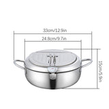 Frying Stainless Steel Deep Fryer Pot With Temperature Control For Kitchen Cooking