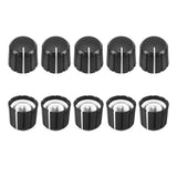 10Pcs Potentiometer Control for Electric Guitar Volume Tone Knobs Black D Type 6mm