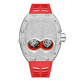 PINTIME Men Iced Out Watches Luxury Full Diamond Gold Stainless Steel Quartz Wristwatches Clock Gift Relogio Masculino