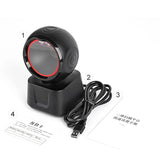 1D 2D QR Desktop Wired Barcode Scanner Hands-Free Auto Sense Reader USB Compatible for Window Android System Image CMOS Sensor
