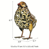1pc Colorful Carved Iron Hen and Chick Metal Sculpture - Perfect Garden Furnishing and Home Ornament