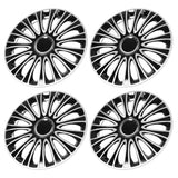 Automobile Hubcap 14in Durable Rustproof White and Black Universal Firm ABS Easy Installation Set Of 4 Hubcap for Civic