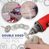10pcs/set Dia Discs Super Thin Wheel Dremel Rotary Tool for Cutting Glass Tile Gemstone Polishing Carving