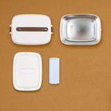 1pc 1.8L Electric Lunch Box 2 In 1, Stainless Steel Electric Lunch Box Food Heater Car And Home Use Portable Lunch Heater,