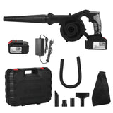 Cordless Leaf 21V 2 in 1 Sweeper and Vacuum Electric Air Blower Computer Cleaner Garden Power Tool Kit with Suction Hose