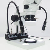 4 IN 1 Microscope Illuminator Set Stage 80 LED Ring 2 Gooseneck Lamp 6W + Bottom Base Light (110-240V AC Input)