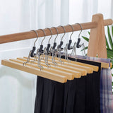 10 Pcs Grade Wooden Pants Clips Non Slip Skirt Hanger With 360° Swivel Hook
