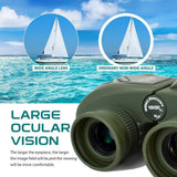 HD 10X50 Telescope High Power Binoculars with Rangefinder Compass for Hunting Boating Bird Watching Nitrogen Floating Waterproof