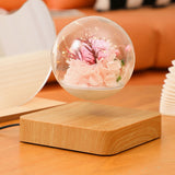 Magnetic Rose Levitation Lamp Creativity Floating Glass LED Bulb Home Office Decoration Magnetic Levitation Night Light Ornament