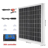 300W Solar Panel with 10A-100A Controller Set 18V ETFE Solars Plate for Home Outdoor RV Car Charging Emergency Energy Storage