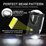 Y6D H4 LED Headlight Projector Lens with Fan Cooling 90W Automobile Hi Lo Beam Bulb 12V 6000K RHD LHD