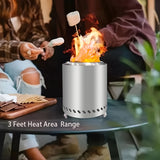 1pc, Tabletop Fire Pit 17.02 X 13.97 Cm, Low Smoke Camping Stove For Outdoor & Patio, Fueled By Pellets Or Wood, Safe Burning Table Top Firepit, With Travel Bag & Removable Ash Pan & Fireproof Mat, Silvery