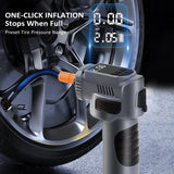4-in-1 Cordless Electric Pump 8000mAh Jump Starter and Air Compressor with Emergency Light for Car Motorcycle Bike Ball