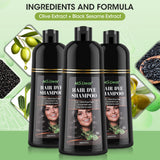 500ml Black Dye Shampoo Essence Covering White Hair Permanent Natural Argan Herbal Components Oil for Women Men
