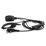 walkie talkie ear hook coiled cord earphones, K-head dual pin J9122A