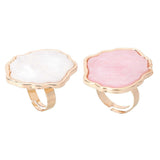 2pcs Resin Nail Art Ring Palettes Shell Marble Finger Ring Plate Mixing Palettes