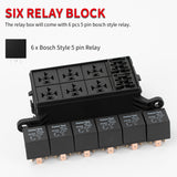12V Way Universal Box 6 Slots ATC/ATO Fuse Block with Relay Waterproof Kit for Car Truck