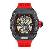 PINTIME Mechanical Man Watches Classic RM Luxury Design Automatic Visable Wristwatch 12 Color Causal Men Watch Rubber Strap Belt