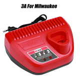 3.0A Lithium for Milwaukee M12 10.8V 12V Li-ion Battery Replacement Charger N12 48-59-2401 48-11-2402