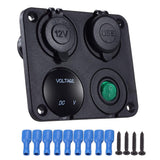DIY Dual USB Charger 4.2A Voltmeter Cigarette Lighter ON-OFF Switch Four Functions Panel for Car Boat Marine RV Truck Camper