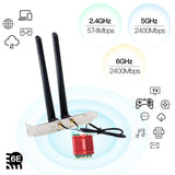 FENVI Wi-Fi 6E AX210 Tri Band 2.4G/5Ghz/6Ghz Bluetooth 5.3 802.11AX M.2 Wireless WiFi Card Desktop Kit For Win 10/11