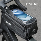ESLNF Touch Screen Bike Pouch Phone Light Barrier Waterproof Bicycle Front Frame Bag Hard Shell Case Cycg Accessories