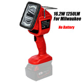 16.2W 1250LM LED Work for Milwaukee 14.4V-18V Li-ion Battery Dual Light Source Vertical Lamp Outdoor Emergency Flashlight