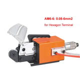 AM6 Pneumatic Terminal Piler Crimping hine Tubular Pre-insulated Quadrilateral Hexagon 0.08-6mm2 Terminals Crimper Tool