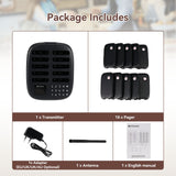 RETEKESS TD175S black 1-to-10 square food dispenser queue call device 500m restaurant coffee shop
