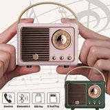 Retro Hifi Stereo Bluetooth V5.0 Speaker Portable Wireless Vintage Speaker Plastic 3W Full-range 50hz-20khz Music Player