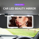 Car HD Makeup LED Touch Screen Sun Visor Three Gear Light Modes Vanity Make-up Mirror for Auto Interior