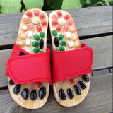 Newly Natural Pebble Stone Massager Slippers Reflexology Care Blood Activating Foot Acupuncture Point Massage Shoes