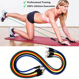 Unlock Your Fitness Potential at Home: 11pcs TPE Resistance Bands Set with Door Anchor, Handles
