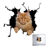 Cars 3D Stickers Cat Cracking Sticker Waterproof Creative Car Door Cg For Window Bumper