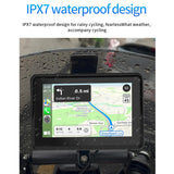 Motorcycle Navigator 5 Inch 1000Nit Screen Ipx7 Waterproof Cables Support Wireless Carplay Android Auto Tire Pressure Monitoring