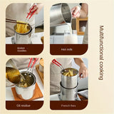 1 Deep-fried Pots For Household Use, Stainless Steel Gas-fired Mini Pots With Filter Nets