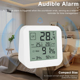 Hygrothermograph Dual LCD Digital Humidity and Temperature Meter Tester Indoor Table Clock Touching Screen Gauge