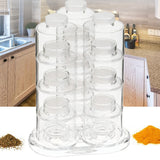 12 PCS Tower Carousel Rotating Spice Rack Condiment Bottles Jar Kitchen Spin Design Herb Spices Seasoning