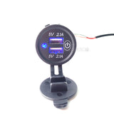 DIY Kit 4.2A 12V/24V USB Power Outlet Waterproof Charger with Switch Blue for Car RV ATV Boat Marine Motorcycle Mobile