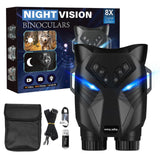 (Black) Portable Digital Binoculars with Camera 3inch Colour Display Binoculars Camera Video Photo Recorders Easy to Use  Black
