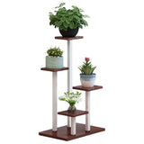 (Painted white rack Teak wood color) Heavy Duty Industrial Metal Frame Multiple Storage Shelf Decorative Organizers For Plant Books Decoration Outdoor Indoor  Painted white rack Teak