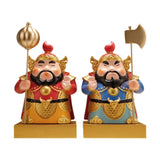 Chinese Door God Statue Decor Tabletop Figurine for Office Fireplace Kitchen